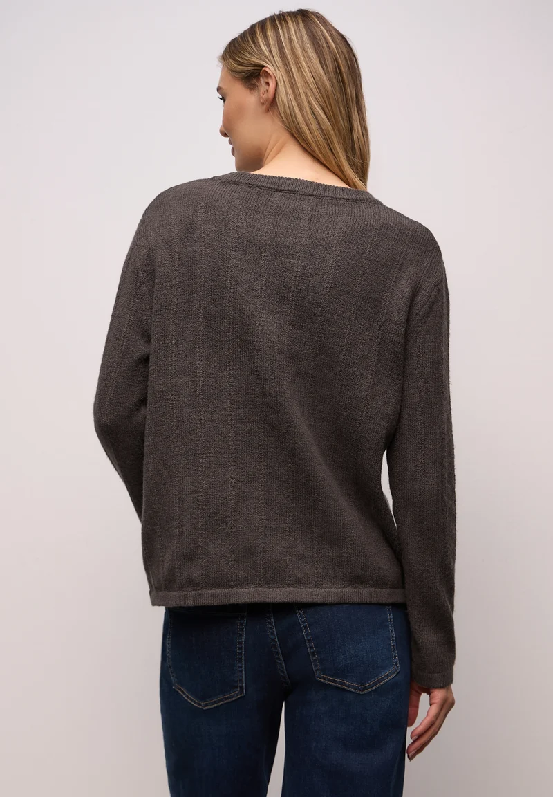LTD QR_structure sweater, rustic brown mel.