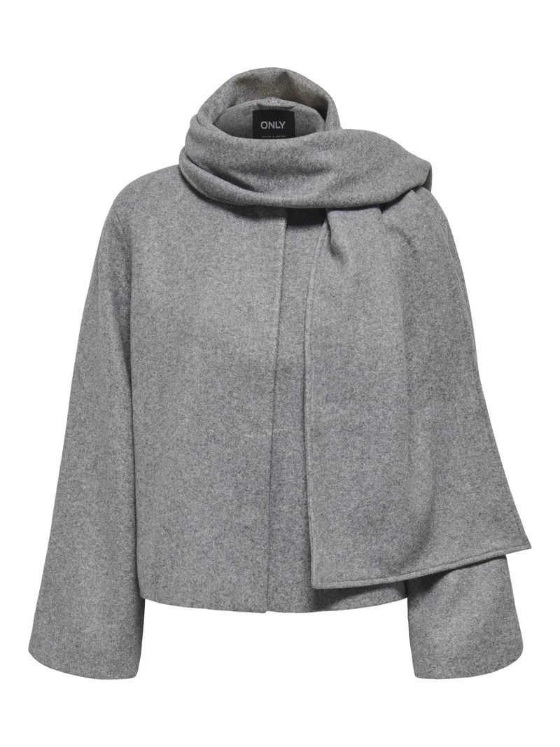 ONLELBA LIFE SCARF JACKET CC OTW, Medium Grey Melange/w.Rose Lining