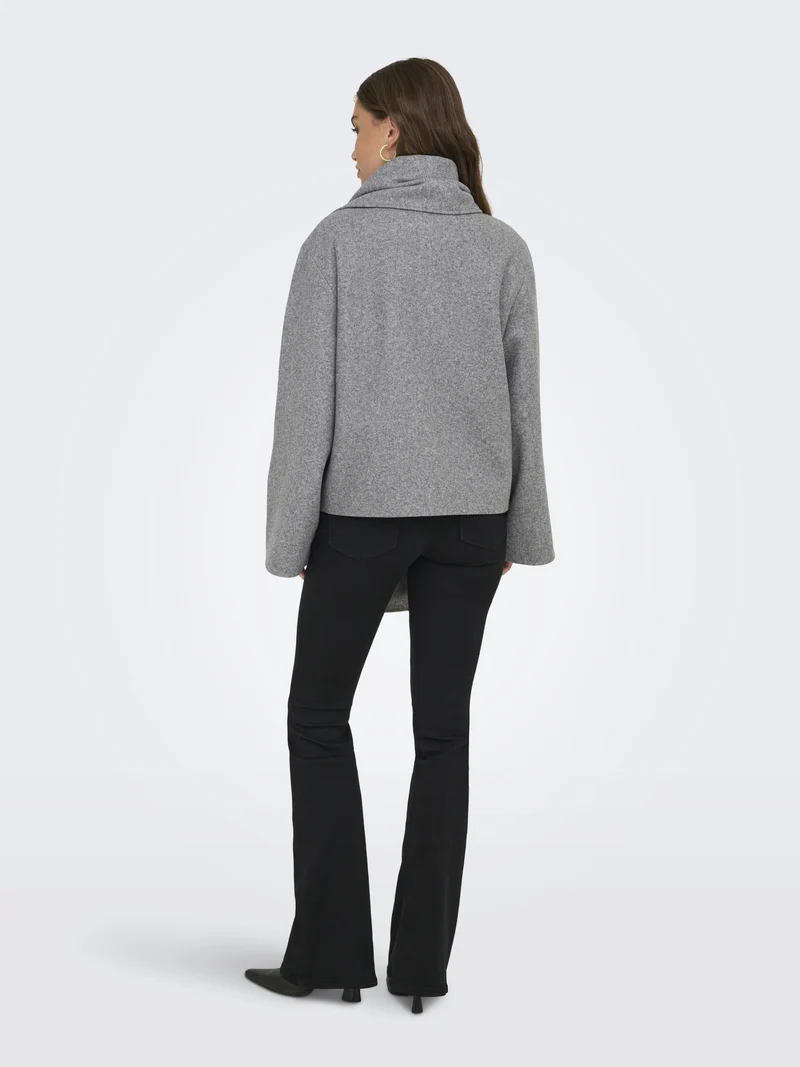ONLELBA LIFE SCARF JACKET CC OTW, Medium Grey Melange/w.Rose Lining
