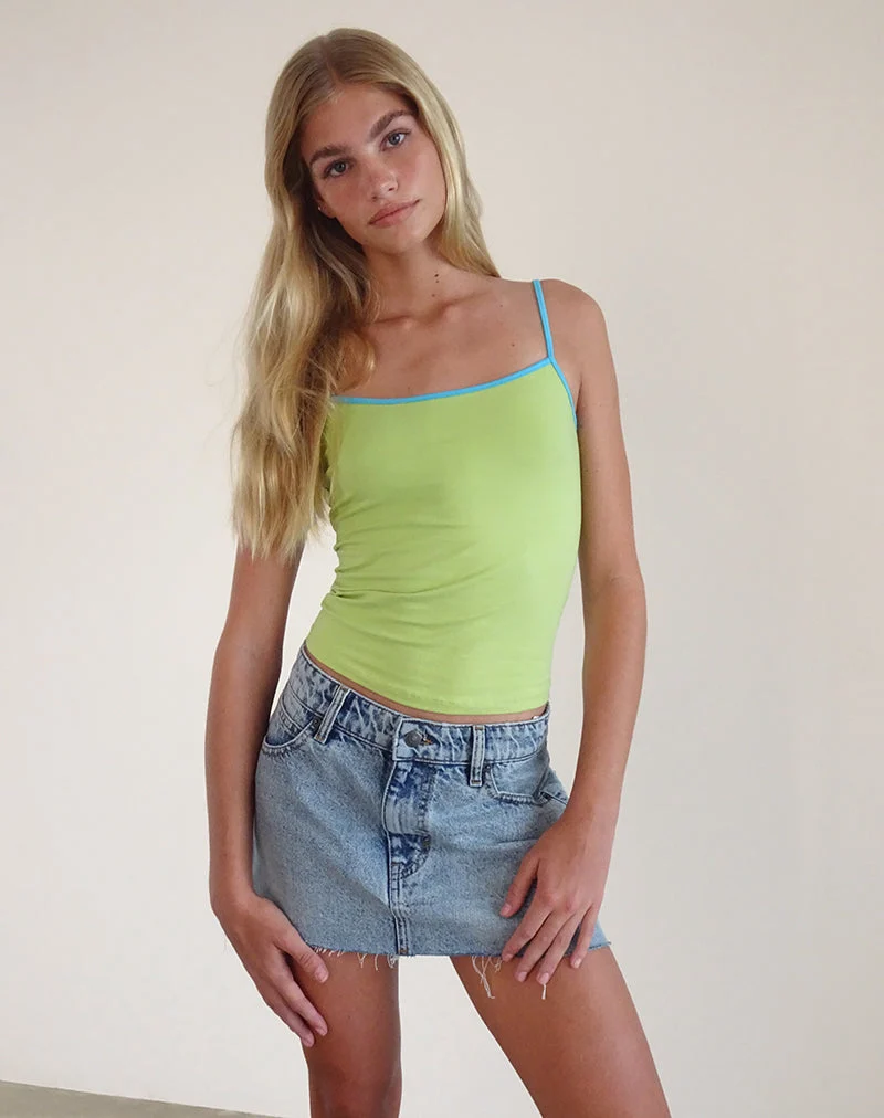 Solani Top in Grün Banane mit blauem Einband