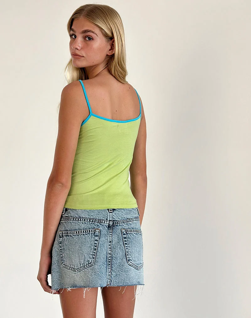 Solani Top in Grün Banane mit blauem Einband