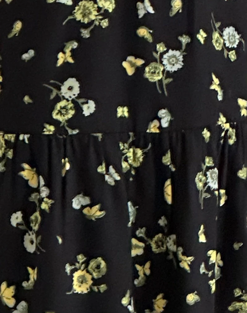 Siskana Minikleid aus Zitrone und Limone Schwarz