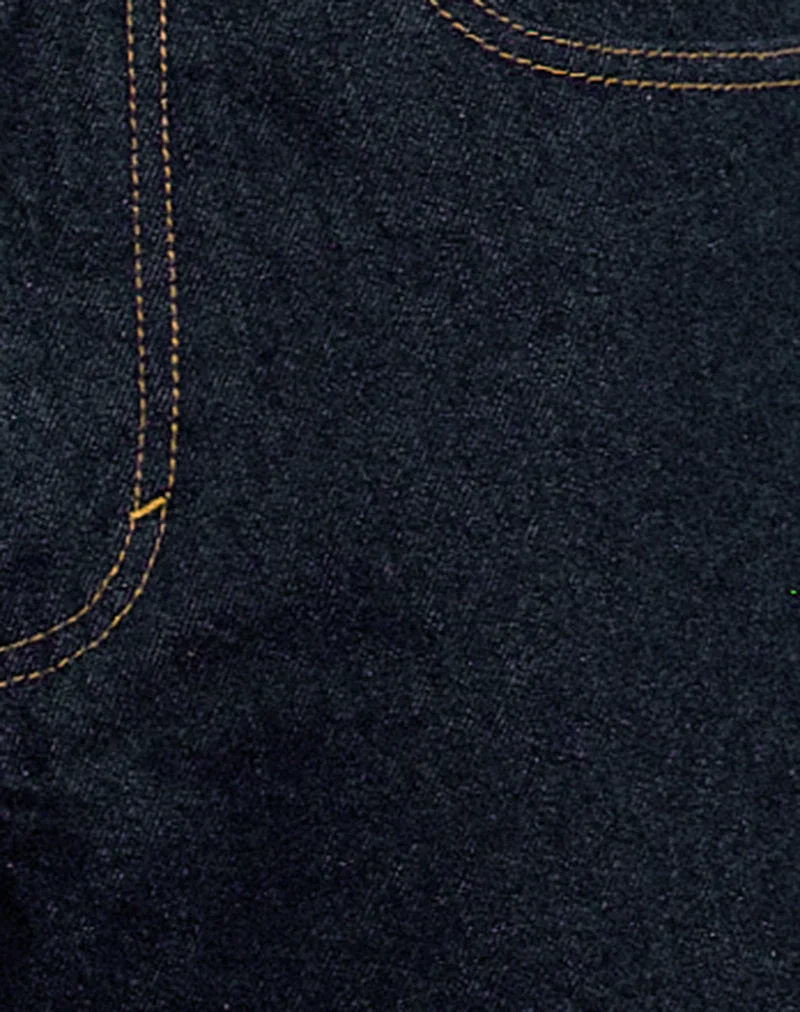 Skater-Shorts aus Denim mit niedriger Leibhöhe in Indigo