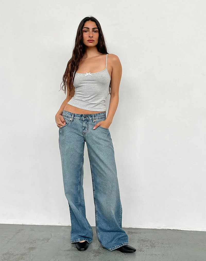Geräumige Low Rise Jeans in Vintage Bleach