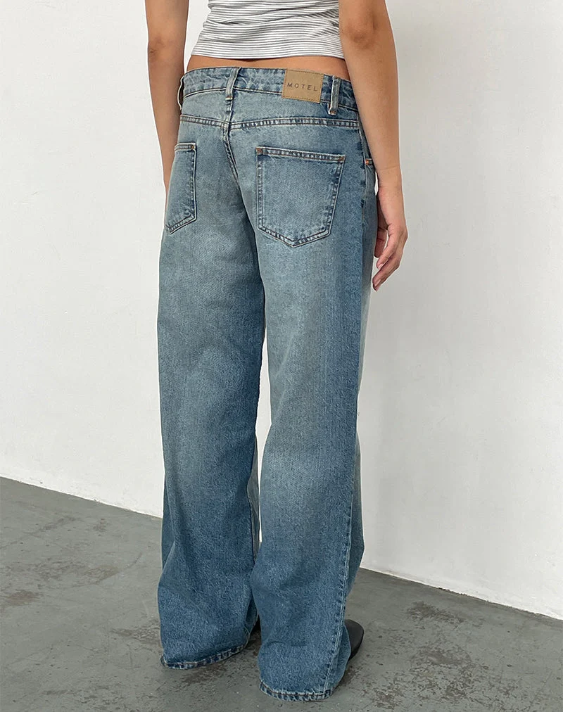 Geräumige Low Rise Jeans in Vintage Bleach
