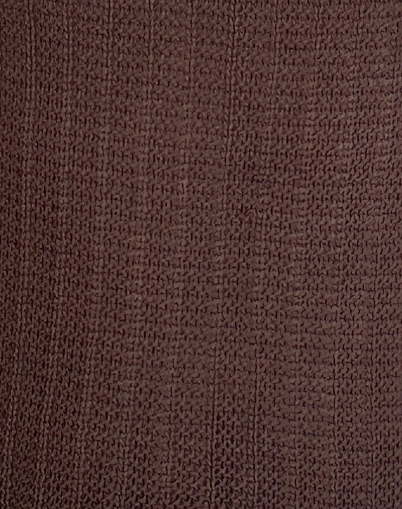 Francine Top aus breitem Rippenstrick Braun