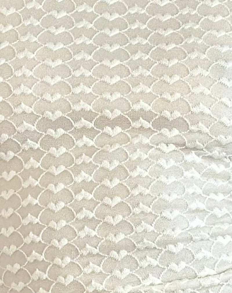 Sechium Minikleid aus Herzspitze Elfenbein