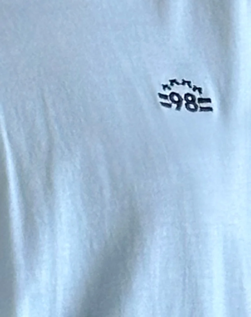 Prata Langarm-Top in Nantucket Blau mit marineblauer Borte