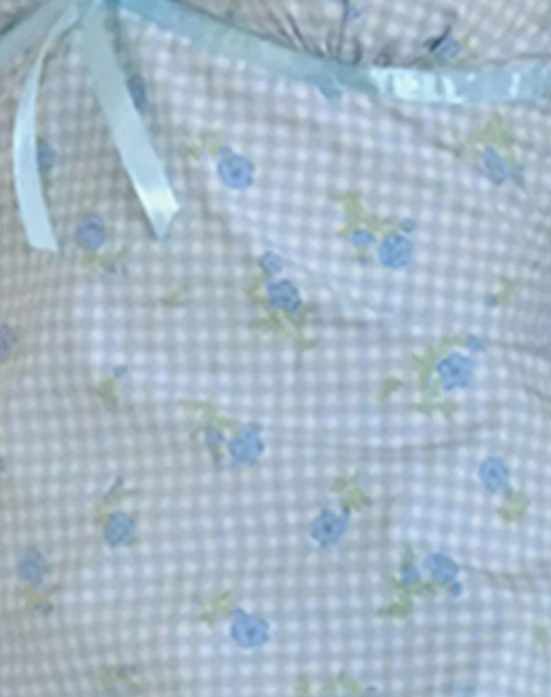 Tivata Minikleid aus blauem Blumengingham