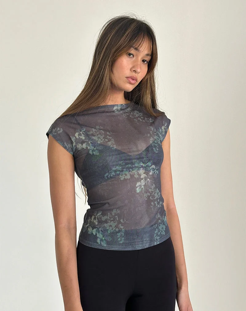 Nova Mesh Top in verblasstem botanischem Grün