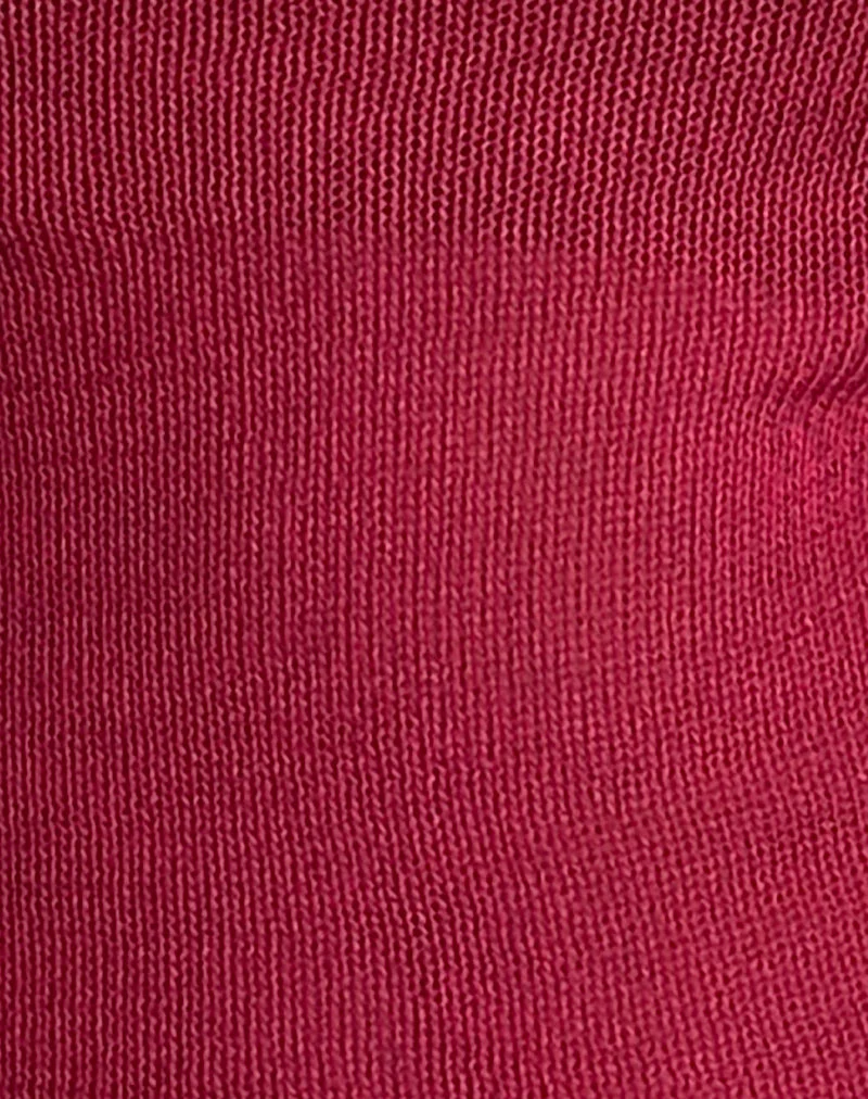 Calypso Top aus transparentem Strick Rot