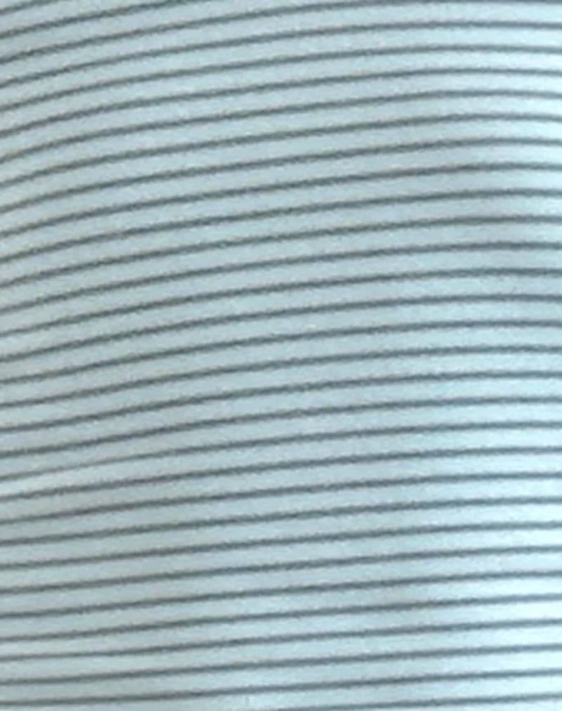Jules Neckholder-Top aus blauem und grauem gestreiftem Jersey