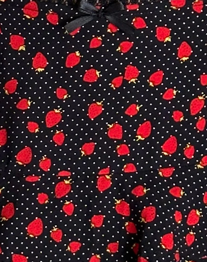 Camigi Minirock in Strawberry Polka Schwarz