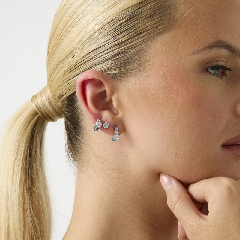 Guess Piercing Studio Silver Earrings JUBE06271JWRHT-U