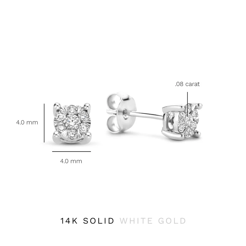 Isabel Bernard De la Paix Hanaé 14 Karat | Weißgold Ohrstecker | Diamant 0.16 Karat | IBD360016