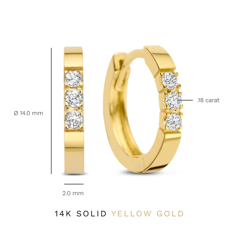 Isabel Bernard De la Paix Madeline 14 Karat | Gold Reif-Ohrringe | Diamant 0.15 Karat | IBD360018