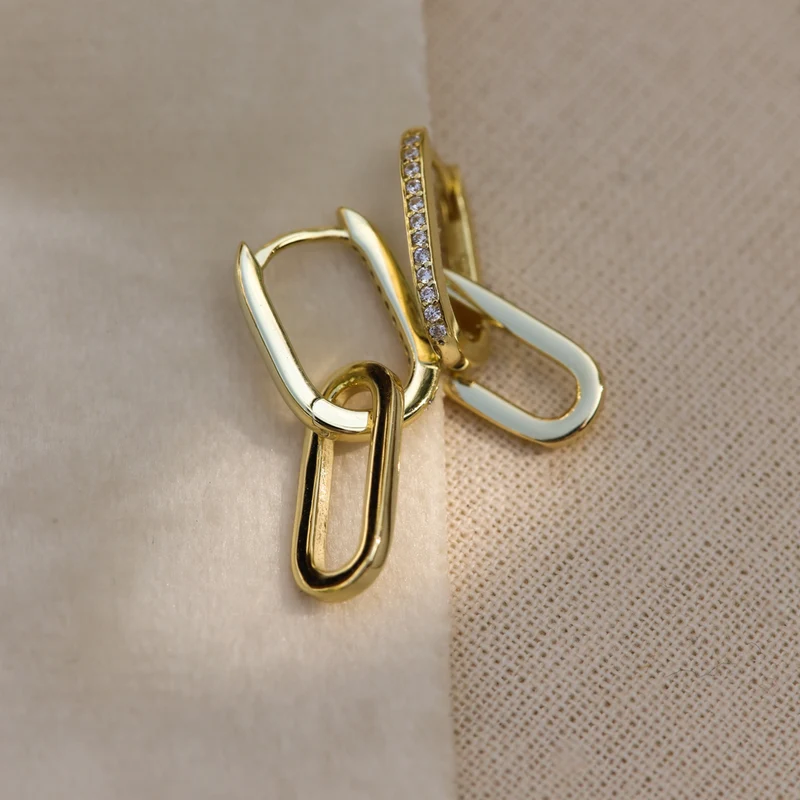 Karma 925 Sterling Silberen Goldfarbene Zirconia Densely Creolen H233GP