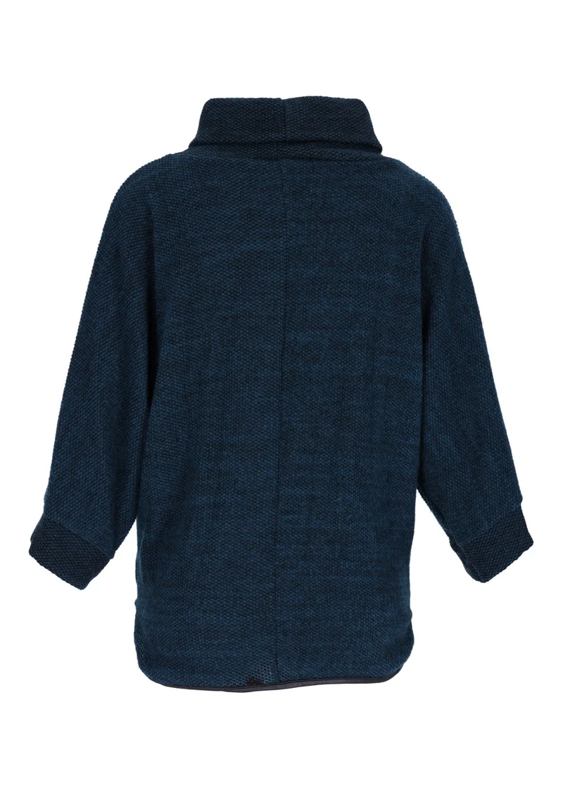 Damen Sweatshirt im Double-Layer-Look – Petrol