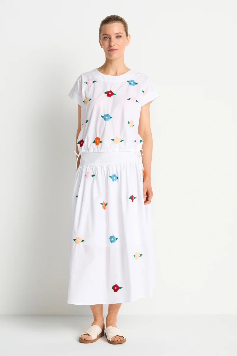 Embroidery Shirt Blouse, white