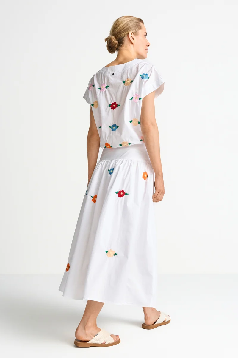 Embroidery Shirt Blouse, white