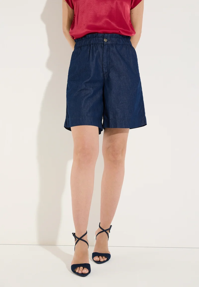 Lyocell Denim Shorts, dark blue denim