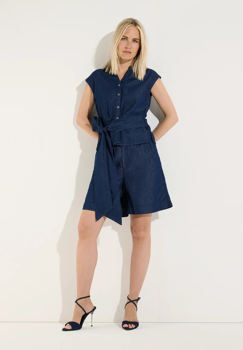 Lyocell Denim Shorts, dark blue denim