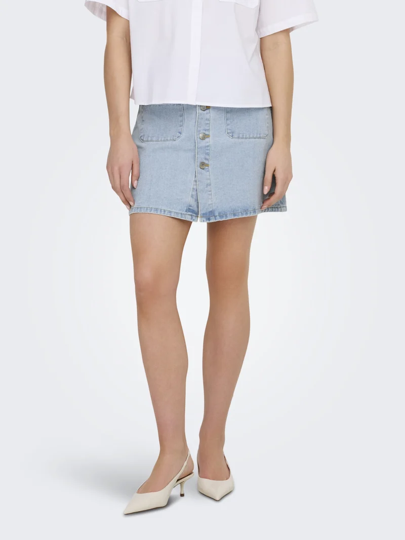 JDYSHIRAZ HW SKIRT DNM, Light Blue Denim