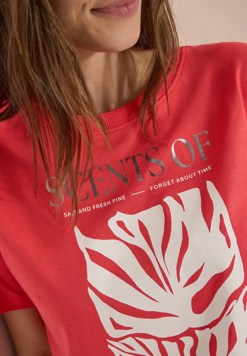 Monstera FP Shirt, coral