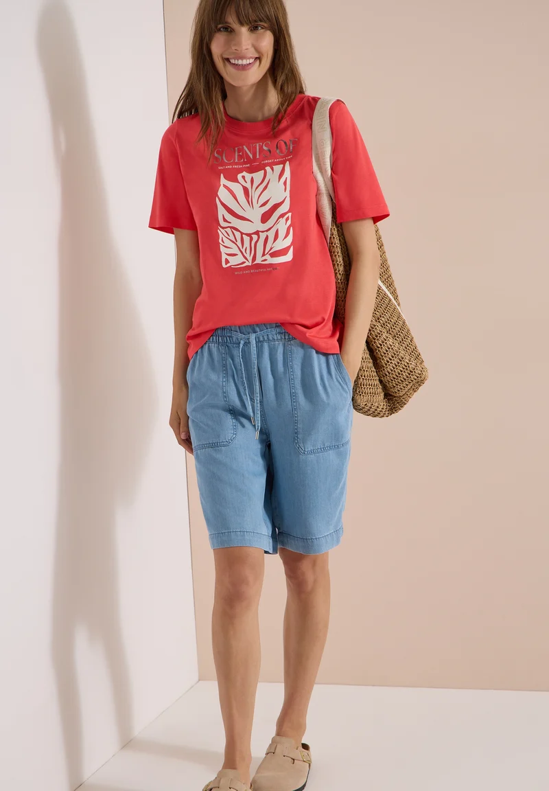 Monstera FP Shirt, coral
