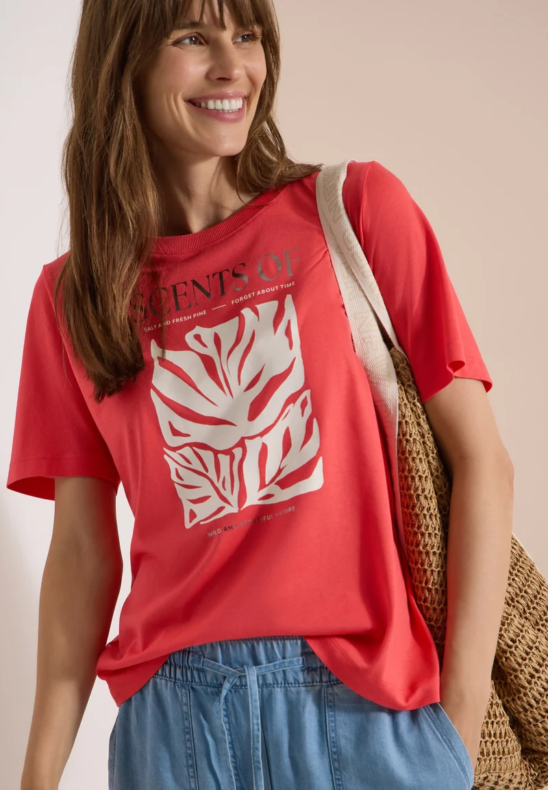 Monstera FP Shirt, coral