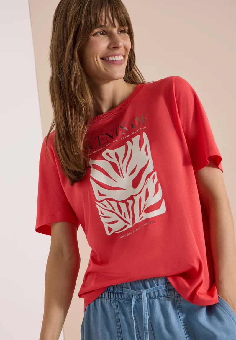 Monstera FP Shirt, coral