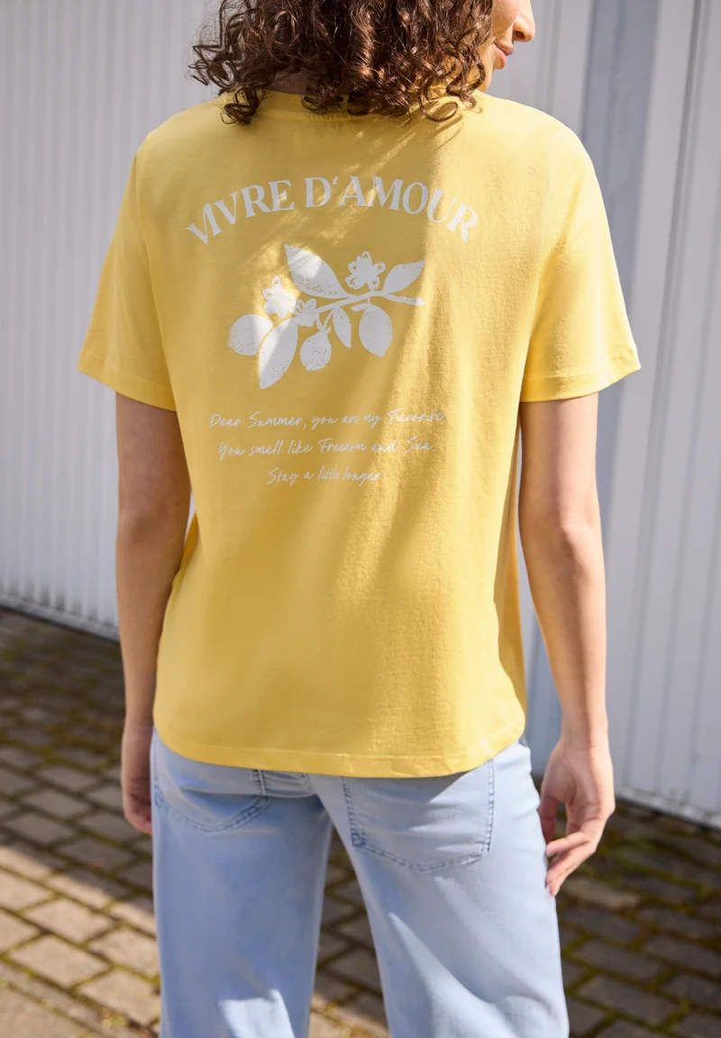 Studio_Shirt w.back print, snap yellow