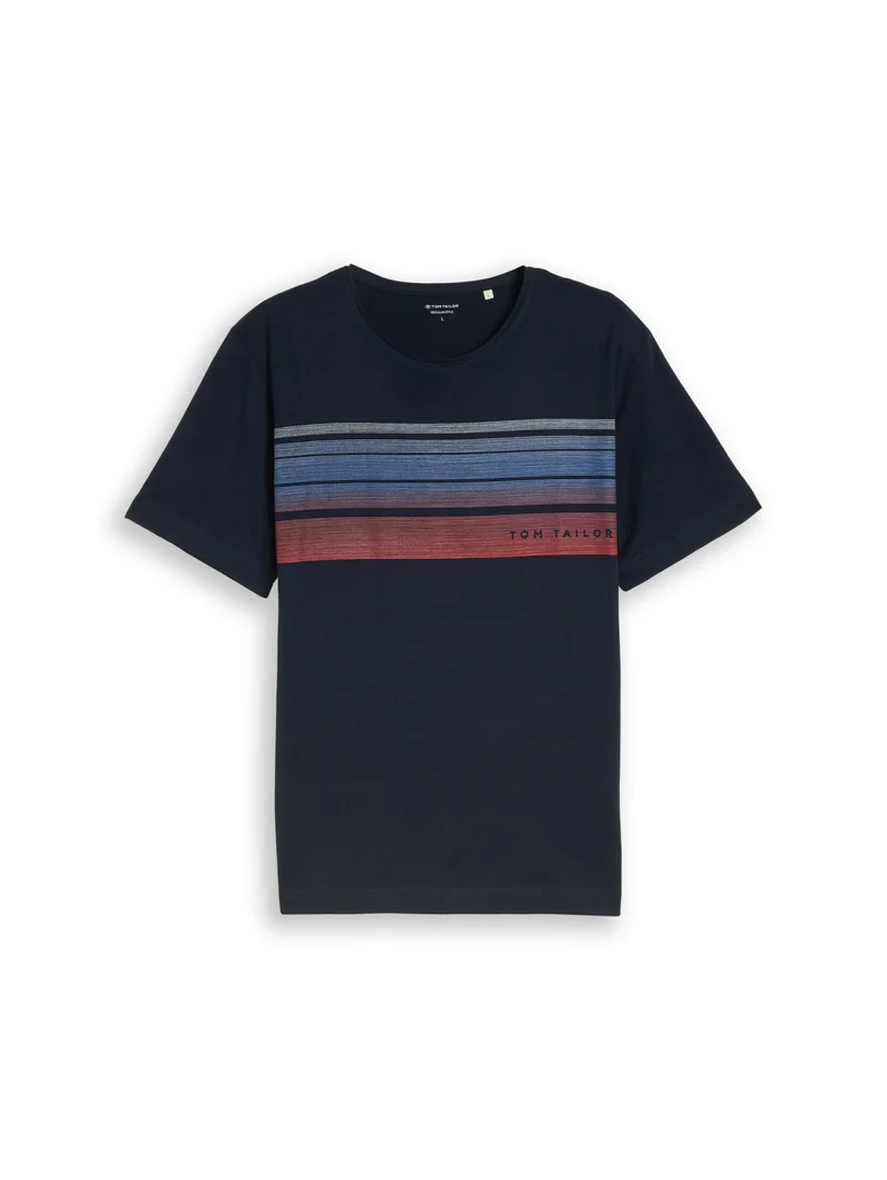 printed t-shirt, sky captain blue