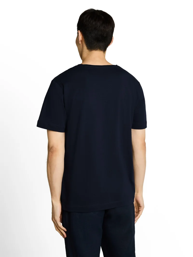 printed t-shirt, sky captain blue