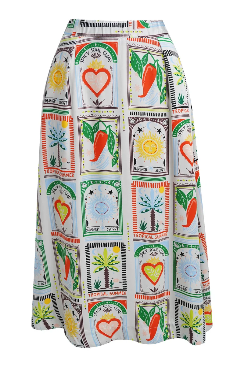 PRINTED SKIRT, CHILI PRINT