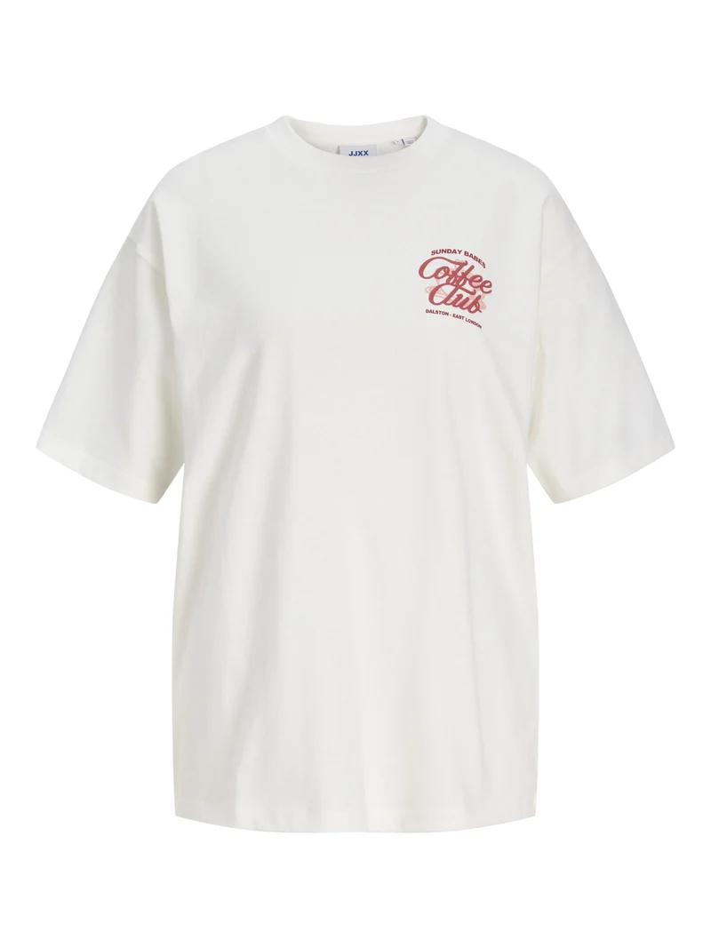 JXMILLOW LOOSE SS TEE JRS STYDSS26, Cloud Dancer/COFFEE CLUB