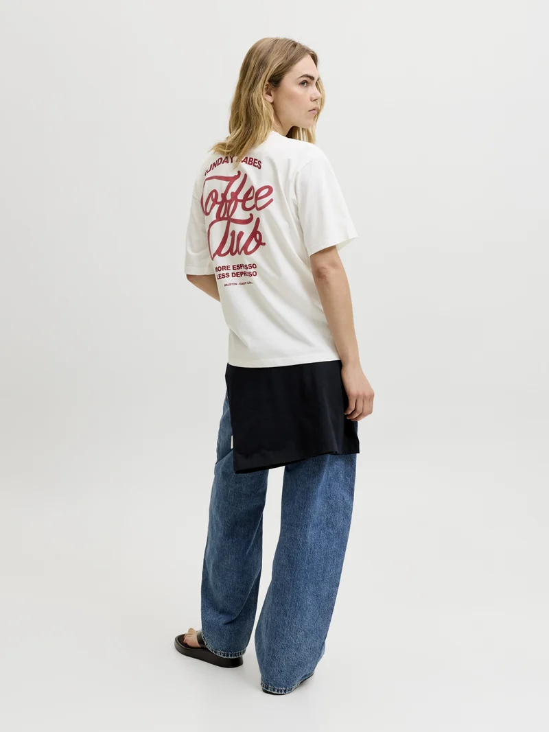 JXMILLOW LOOSE SS TEE JRS STYDSS26, Cloud Dancer/COFFEE CLUB