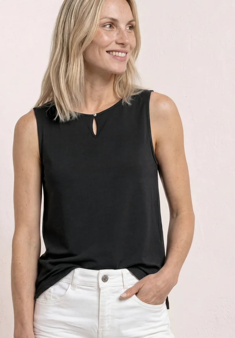 top w.deco detail, Black