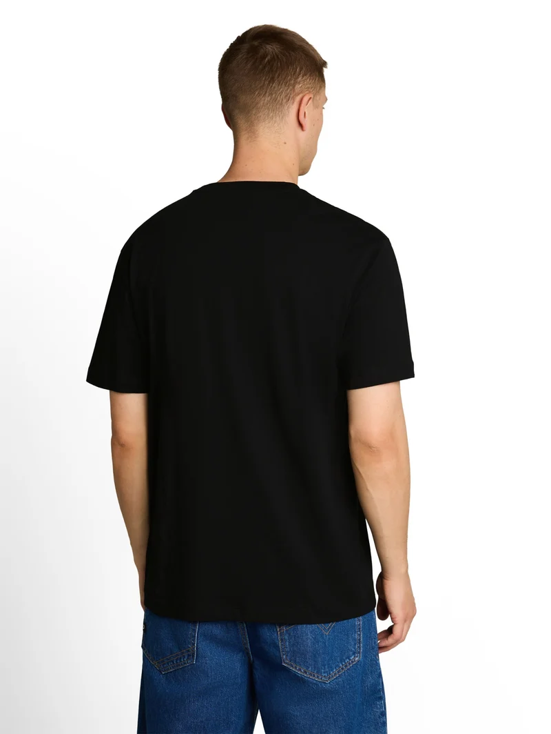 relaxed photo print t-shirt, Black