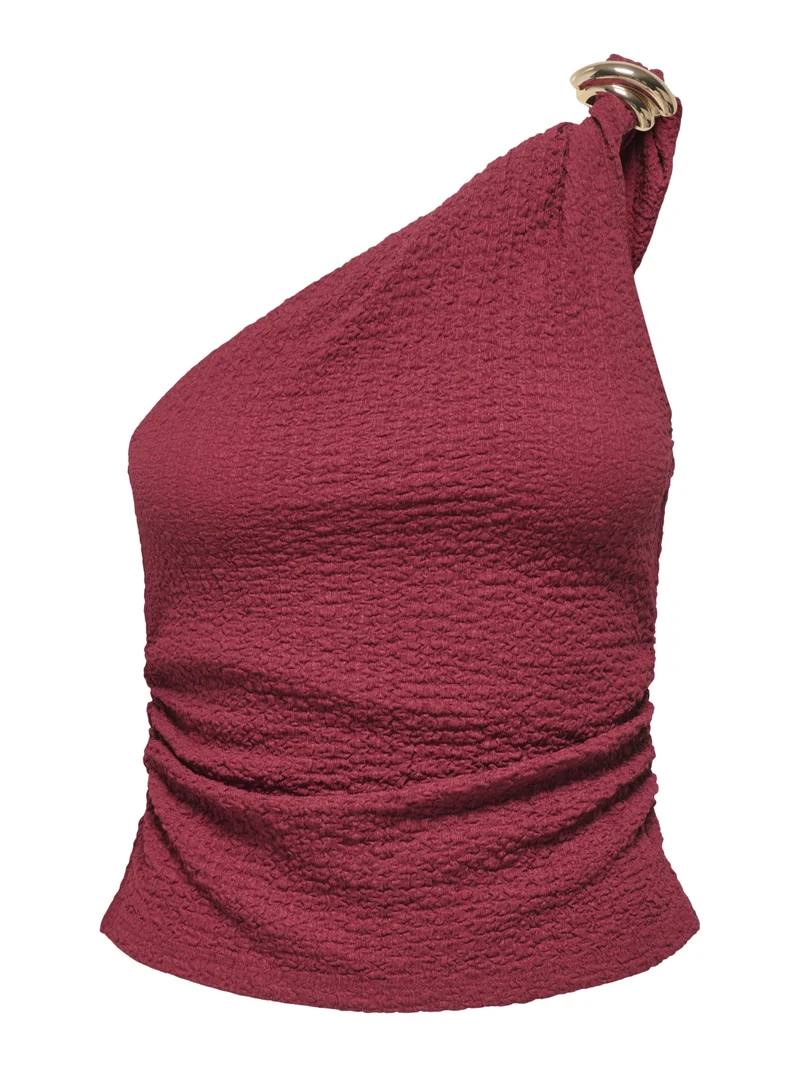 ONLERIKKA ASSYMETRIC CRINKLE TOP PN, Brick Red