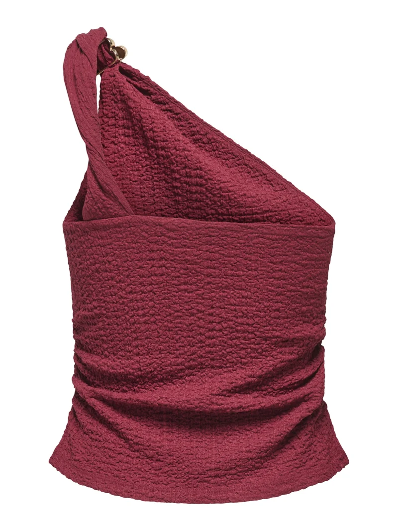ONLERIKKA ASSYMETRIC CRINKLE TOP PN, Brick Red