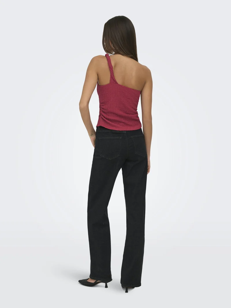 ONLERIKKA ASSYMETRIC CRINKLE TOP PN, Brick Red
