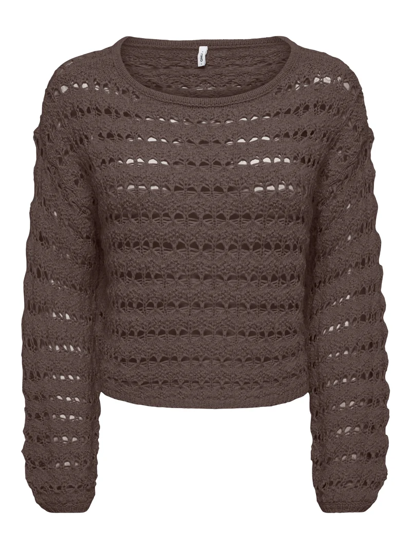 ONLGEENA LS O-NECK PATTERN LOOSE CC, Chocolate Martini