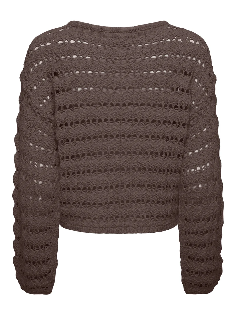ONLGEENA LS O-NECK PATTERN LOOSE CC, Chocolate Martini