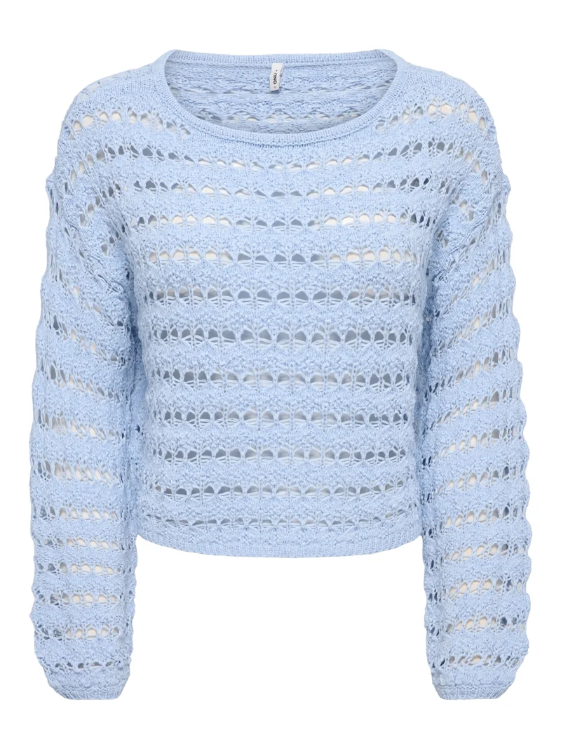 ONLGEENA LS O-NECK PATTERN LOOSE CC, Cashmere Blue