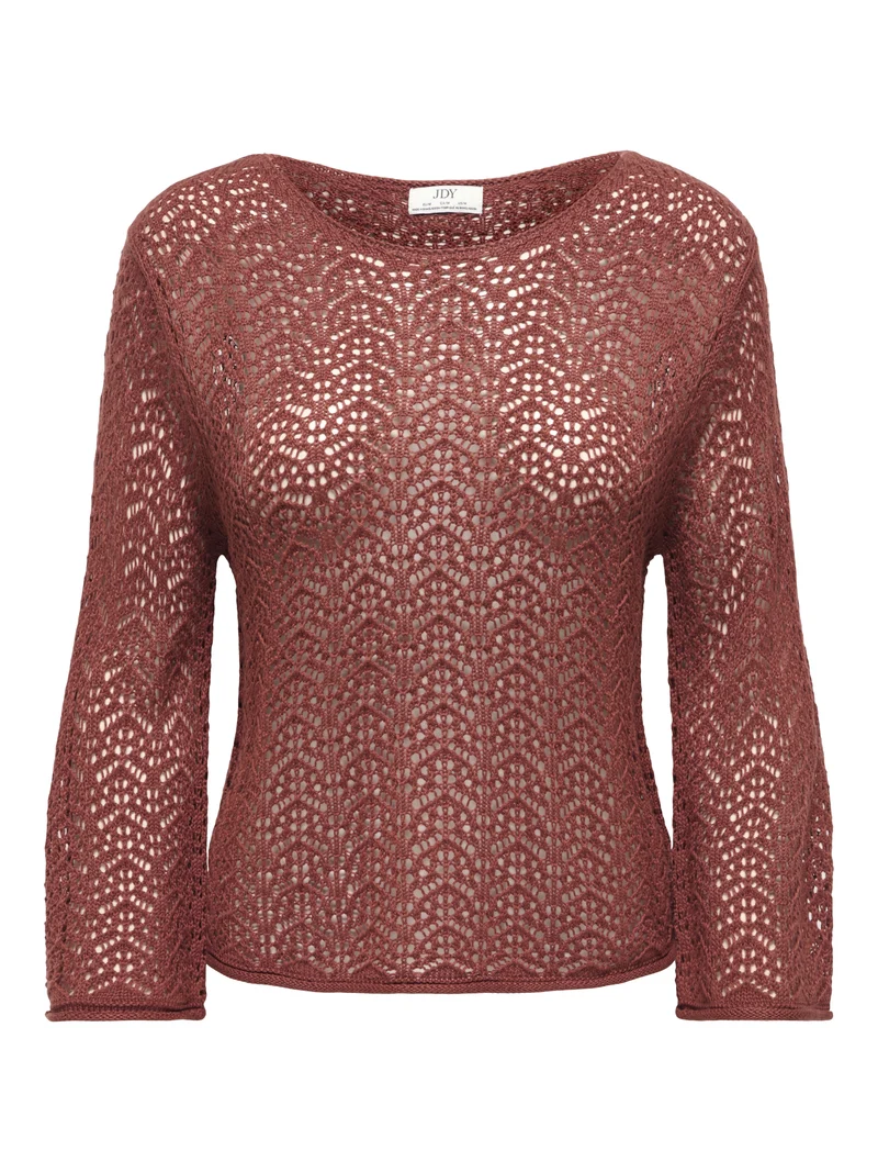 JDYMIKA 3/4 BOAT NECK PULLOVER KNT, Smoked Paprika
