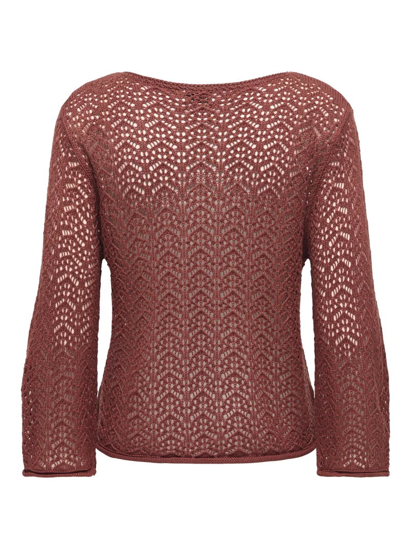 JDYMIKA 3/4 BOAT NECK PULLOVER KNT, Smoked Paprika
