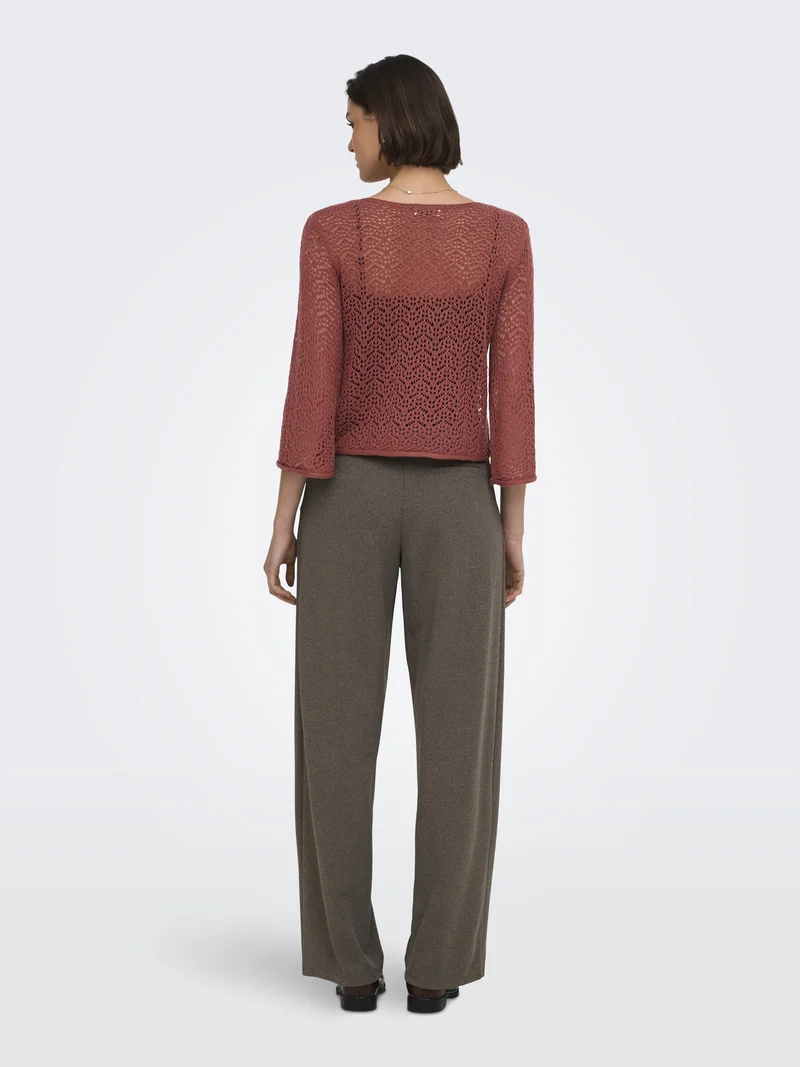 JDYMIKA 3/4 BOAT NECK PULLOVER KNT, Smoked Paprika