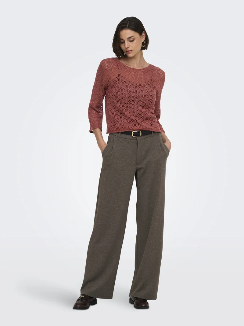 JDYMIKA 3/4 BOAT NECK PULLOVER KNT, Smoked Paprika