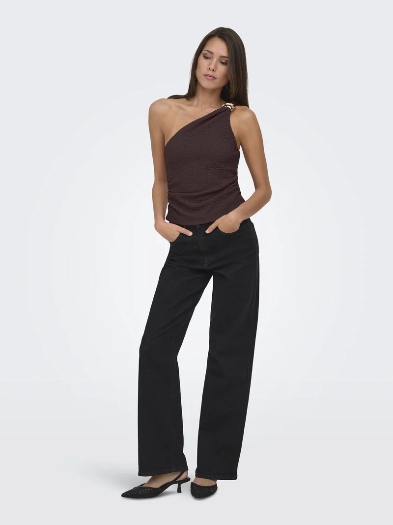 ONLERIKKA ASSYMETRIC CRINKLE TOP PN, Coffee Bean